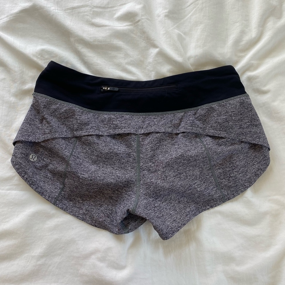 Lululemon size 2 workout shorts in heather grey